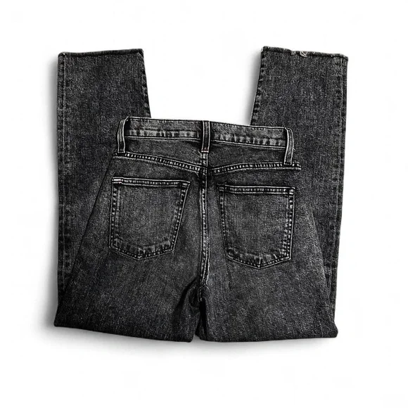 Alice + Olivia Highrise Girlfriend Jeans Women's Black Straight Leg - Picture 2 of 4